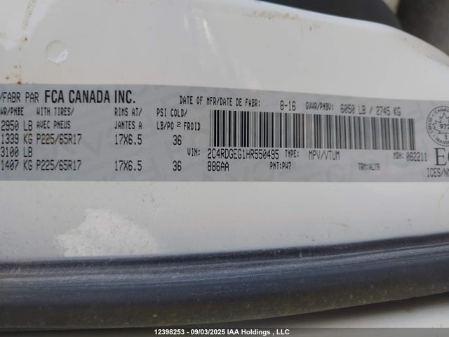 2C4RDGEG1HR550495 Dodge Grand Caravan