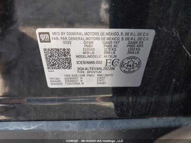 3GKALTEV4NL282286 GMC lyx