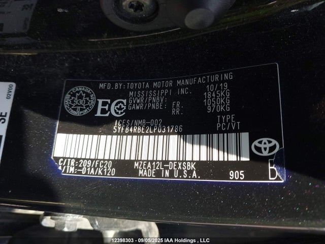 5YFB4RBE2LP031786 Toyota m20-fks