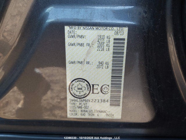1N4AL3AP6EN221384 Nissan 2014