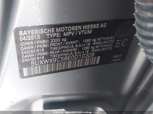 BMW X3 2014 5UXWX9C58E0D10309 Image 18
