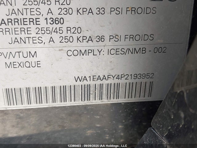 WA1FAAFY4P2193952 Audi 45 tfsi