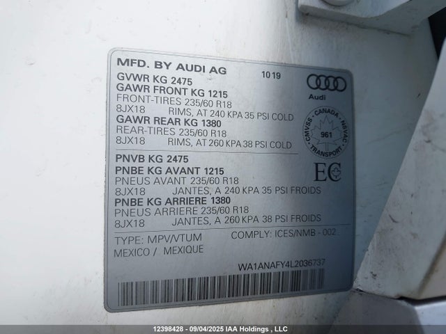 WA1ANAFY4L2036737 Audi Q5