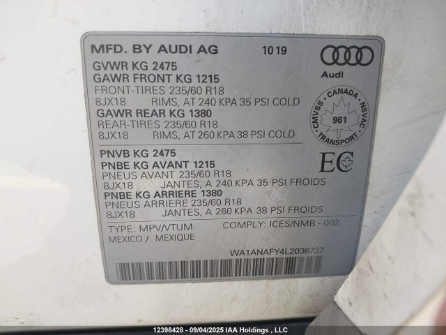 WA1ANAFY4L2036737 Audi Q5