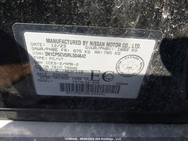 3N1CP5CV5RL504642 Nissan 2024