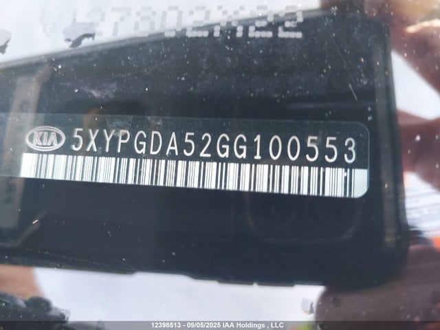 5XYPGDA52GG100553 KIA dohc gdi lambda ii