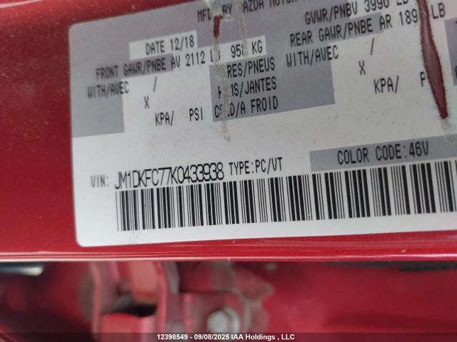 JM1DKFC77K0433938 Mazda pe