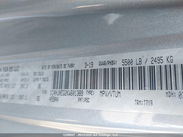 1C4HJXEG2KW601389 Jeep Wrangler