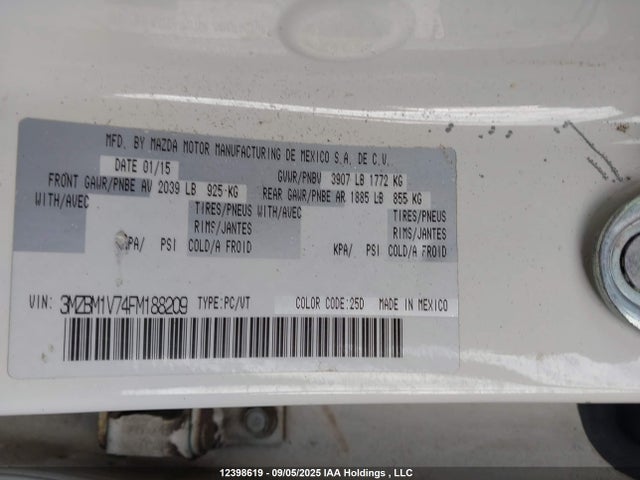 3MZBM1V74FM188209 Mazda pe