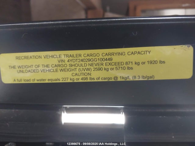Keystone 2016 2016 4YDT24029GG100449 Image 12