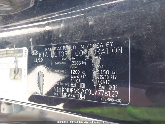KNDPMCAC9L7778127 KIA gdi theta ii