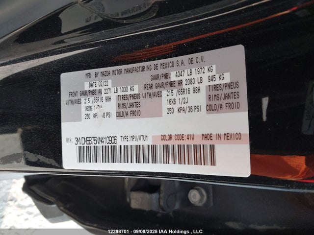 3MVDMBB75NM410906 Mazda pe