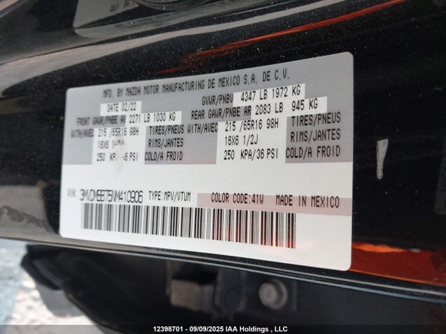 3MVDMBB75NM410906 Mazda pe