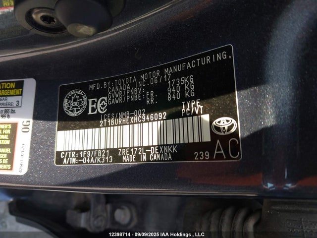 Toyota 2zr-fe 2017 2T1BURHEXHC946092 Image 18