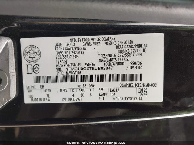 1FMCU0GX7EUB02847 Ford Escape