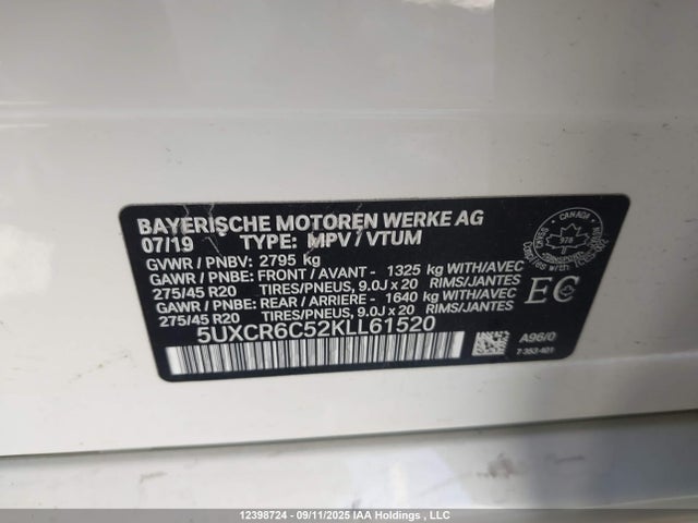 5UXCR6C52KLL61520 BMW X5