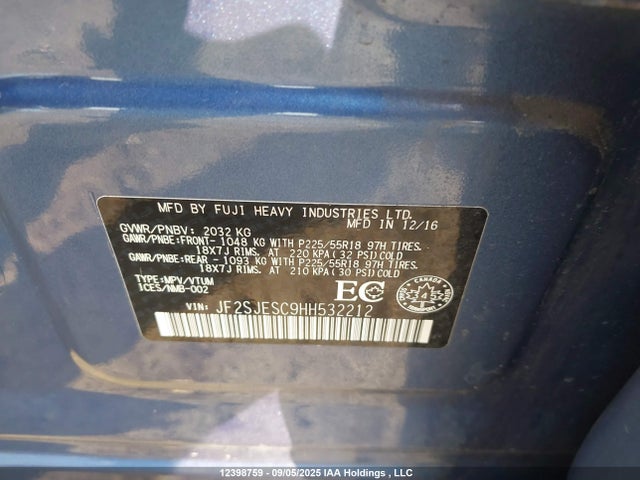 JF2SJESC9HH532212 Subaru naturally aspirated c5