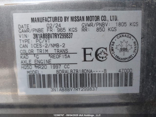 Nissan Sentra 2024 3N1AB8BV7RY299837 Image 19