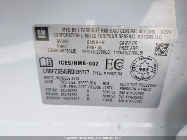 Buick lsy 2024 LRBFZSE45RD036777 Image 9