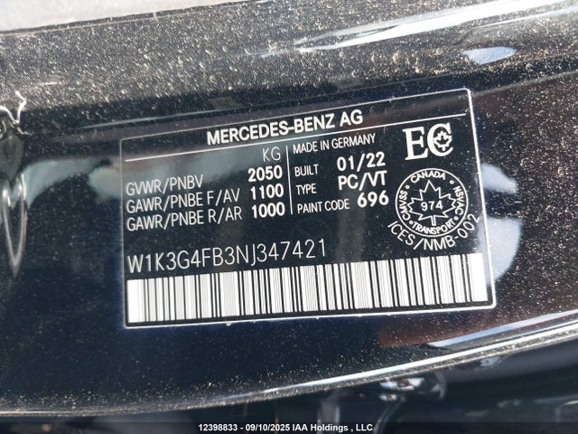 W1K3G4FB3NJ347421 Mercedes-Benz m260
