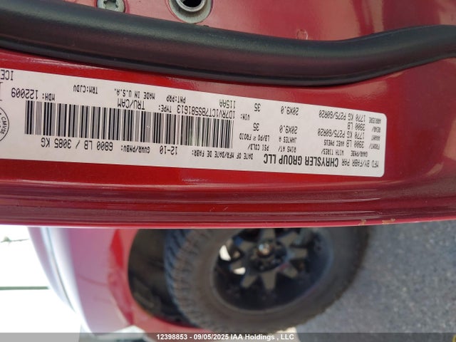 12398853 :رقم المزاد ، 1D7RV1CT7BS581613 vin ، 2011 Ram Ram 1500 Sport مزاد بيع