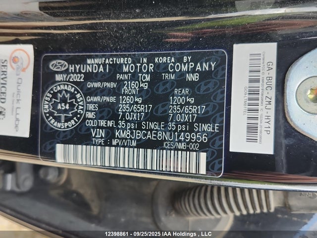 Hyundai gdi theta iii 2022 KM8JBCAE8NU149956 Image 15