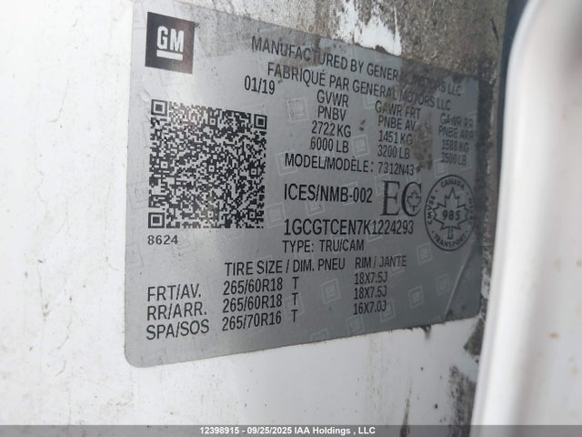 1GCGTCEN7K1224293 Chevrolet lg2 - di: direct injection, vvt: variable valve timing, alum, var2, gen2