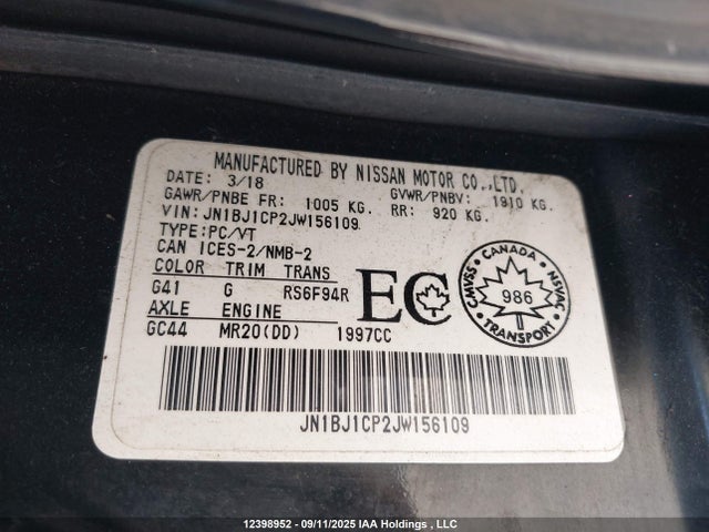 JN1BJ1CP2JW156109 Nissan 2018