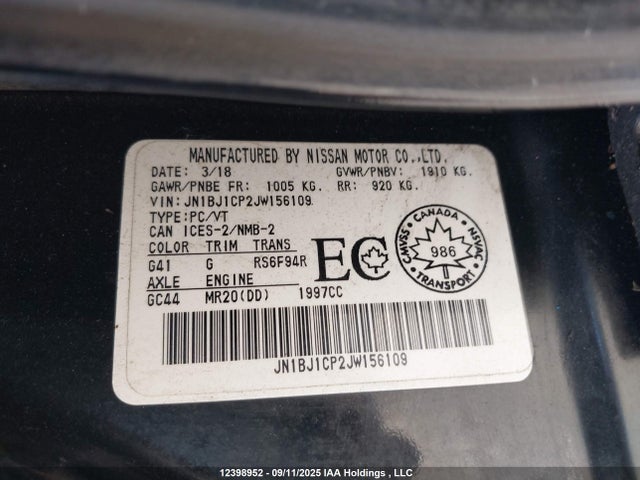 JN1BJ1CP2JW156109 Nissan 2018