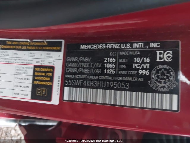 55SWF4KB3HU195053 Mercedes-Benz C-Class