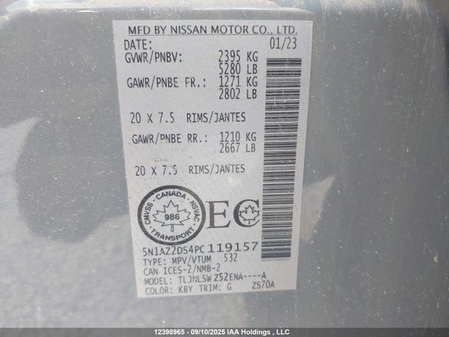 Nissan 2023 2023 5N1AZ2DS4PC119157 Image 19