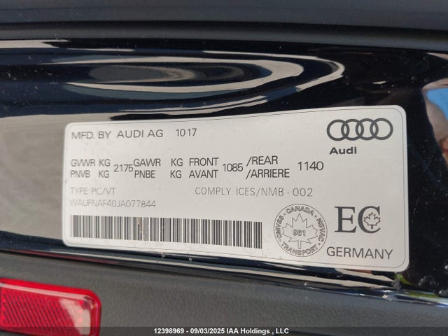 Audi A4 2018 WAUFNAF40JA077844 Image 9