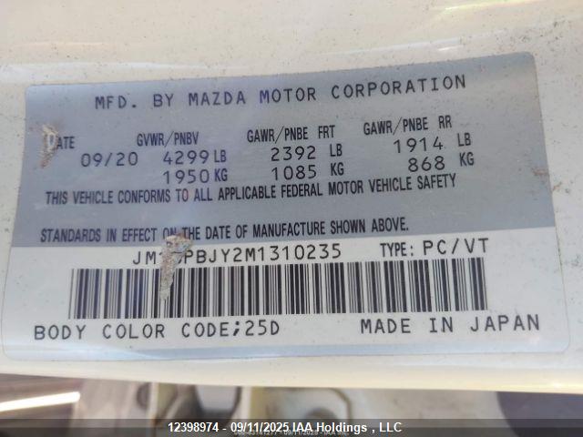 Aukcja sprzedaży 2021 Mazda Mazda3 100th Anniversary Edition, vin: JM1BPBJY2M1310235, numer aukcji: 12398974