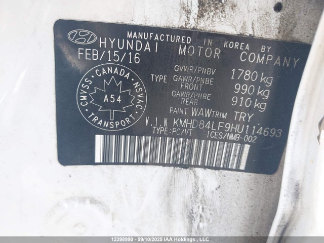 KMHD84LF9HU114693 Hyundai Elantra