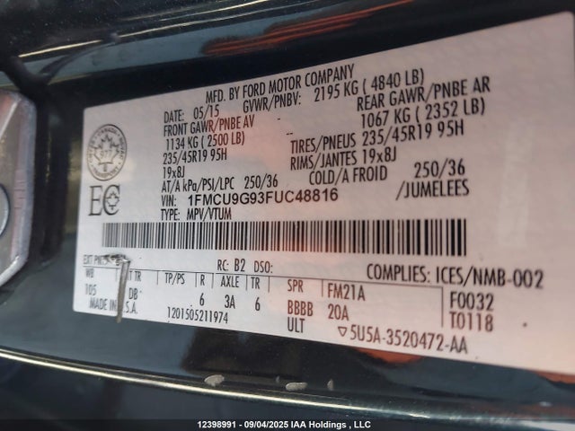1FMCU9G93FUC48816 Ford Escape