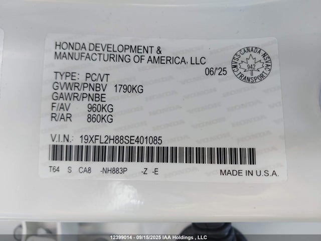 Honda k20c9 2025 19XFL2H88SE401085 Image 18