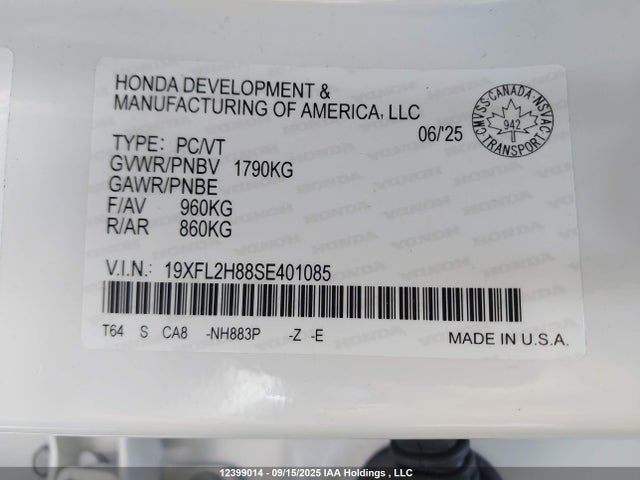Honda k20c9 2025 19XFL2H88SE401085 Image 19