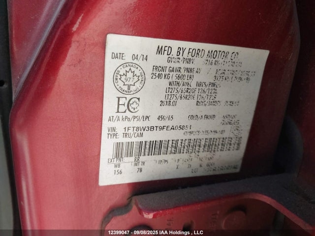 Ford 2015 2015 1FT8W3BT9FEA05851 Image 9