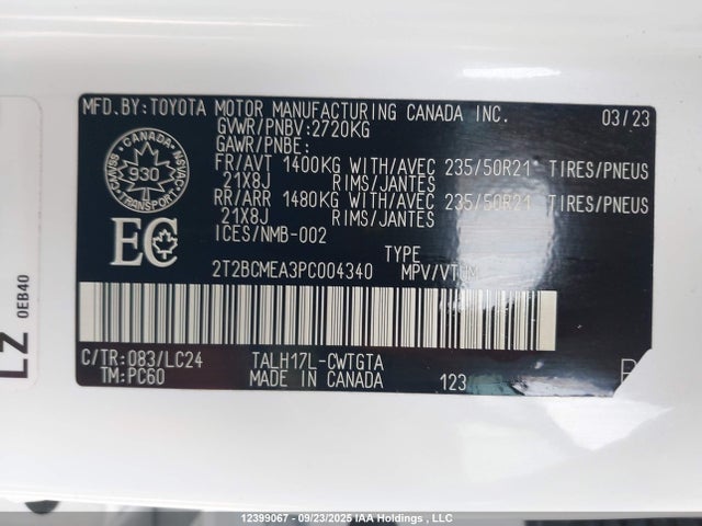 Lexus t24a-fts, 1zm+1ym 2023 2T2BCMEA3PC004340 Image 9
