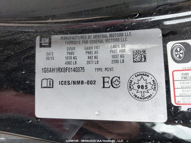 1G6AH1RX8F0140375 Cadillac ltg