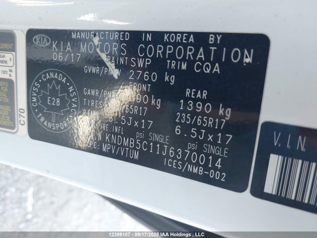 KNDMB5C11J6370014 KIA Sedona