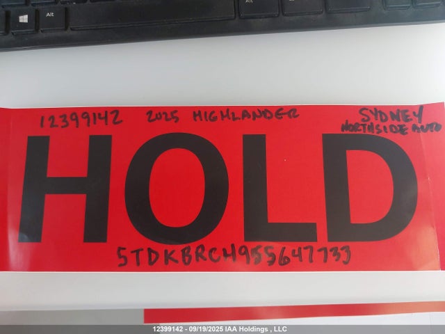 12399142 :رقم المزاد ، 5TDKBRCH9SS647733 vin ، 2025 Toyota Highlander Hybrid Xle مزاد بيع