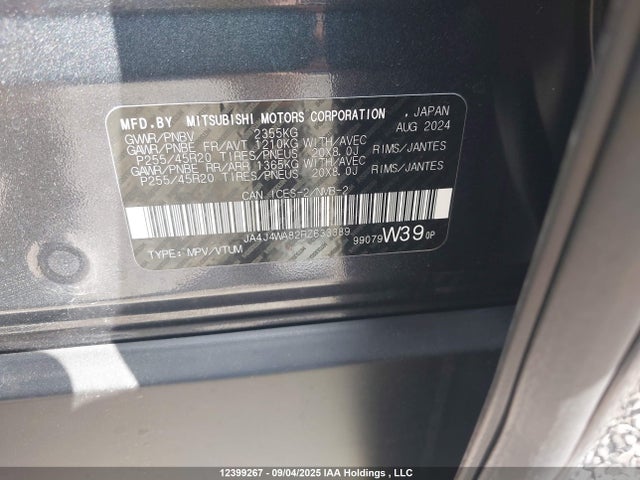 JA4J4WA82RZ633389 Mitsubishi Outlander