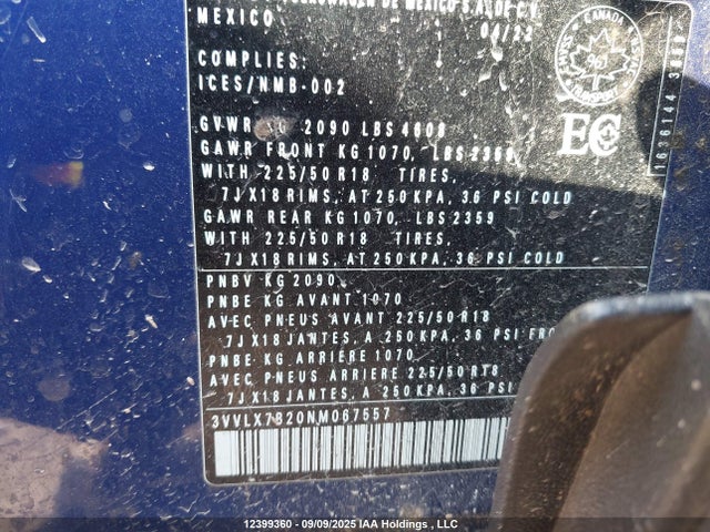 3VVLX7B20NM067557 Volkswagen tsi