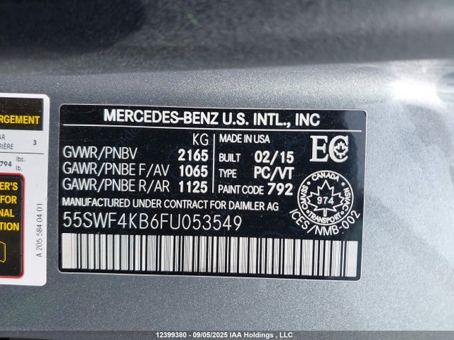 55SWF4KB6FU053549 Mercedes-Benz C-Class