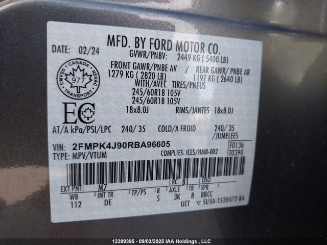 Ford gtdi 2024 2FMPK4J90RBA96605 Image 9