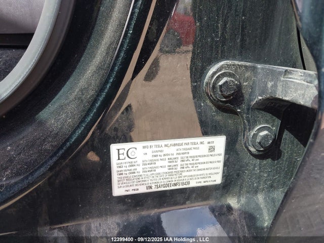 7SAYGDEE4NF518439 Tesla Model Y