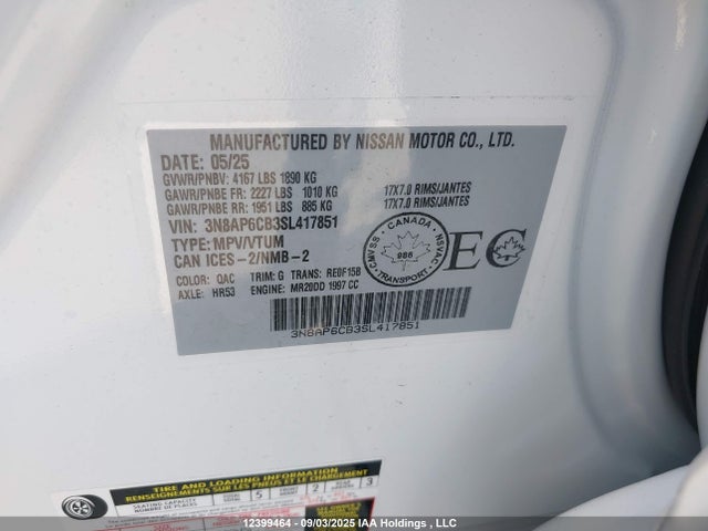 Nissan 2025 2025 3N8AP6CB3SL417851 Image 9