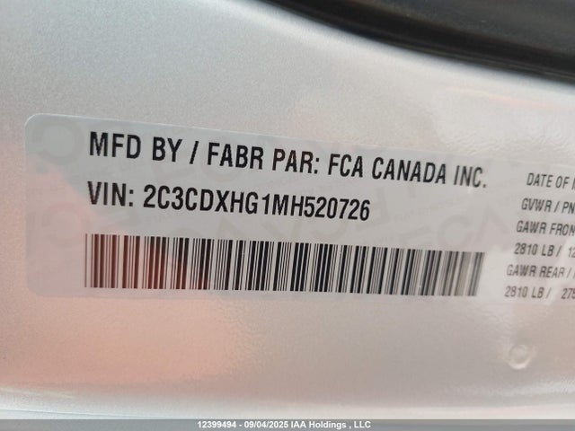 2C3CDXHG1MH520726 Dodge Charger