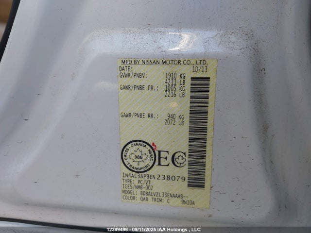 1N4AL3AP9EN238079 Nissan Altima